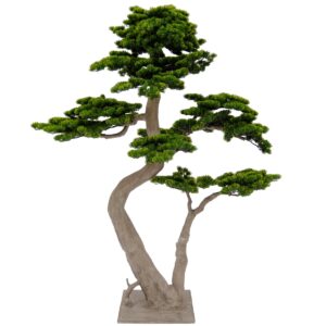 Artificial Pine Bonsai Tree With Dual Trunks - Green, 200 cm