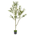 Artificial Olive Tree With Black Olives - Green, 120 cm