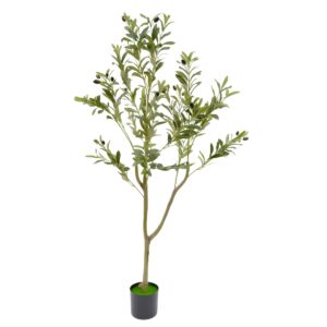 Artificial Olive Tree With Black Olives - Green, 120 cm