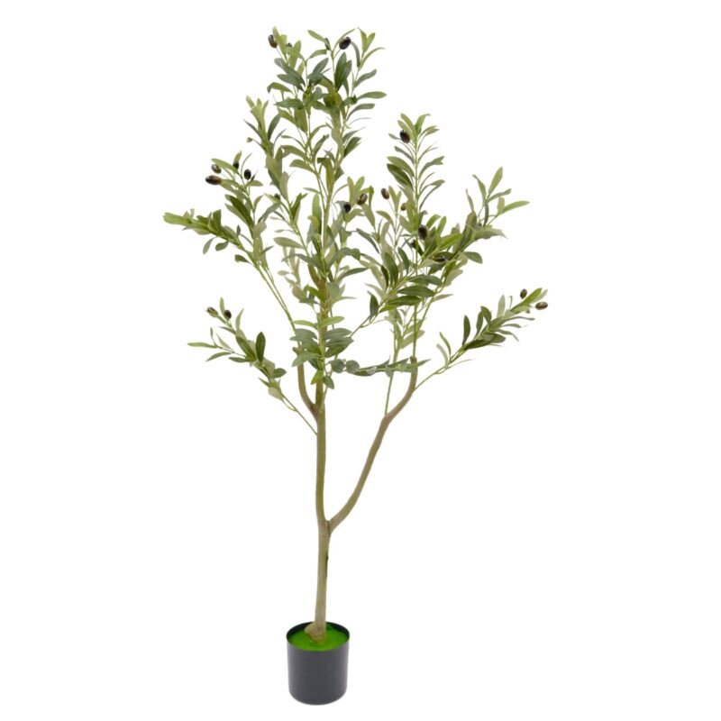 Artificial Olive Tree With Black Olives - Green, 120 cm