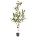 Artificial Olive Tree – Realistic Leaves With Black Olives - Green, 150 cm