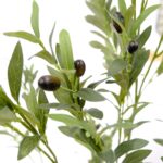 Artificial Olive Tree Green 160 cm Realistic trunk, Black pot Black olives Detailed images olive leaves