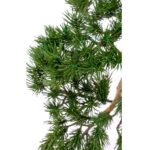 Artificial Japanese Pine Bonsai Tree Black pot Pebbels Detailed shot