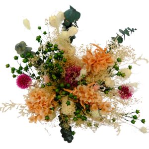 Dried Flower Bouquet Peach And Green - Large