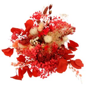 Dried Flower Bouquet Red And White - Large