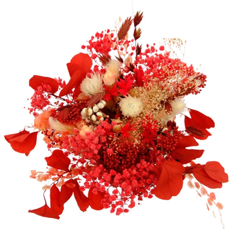 Dried Flower Bouquet Red And White - Large