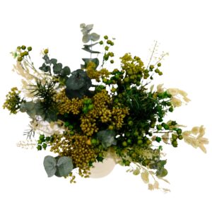 Dried Flower Bouquet Green And Cream - Large