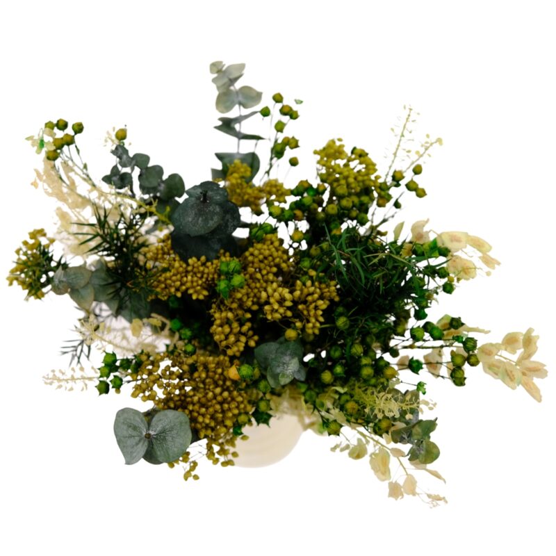 Dried Flower Bouquet Green And Cream - Large
